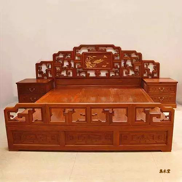 红木床