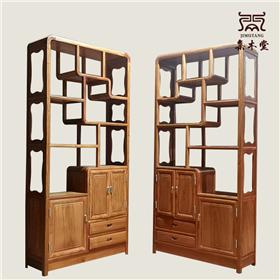 凭祥红木家具精品推荐 缅甸花梨圆角博古架 红木展示架