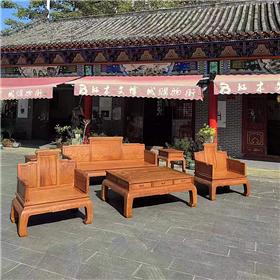 凭祥红木家具网集木堂精品推荐缅甸花梨湾靠背书卷沙发113六件套